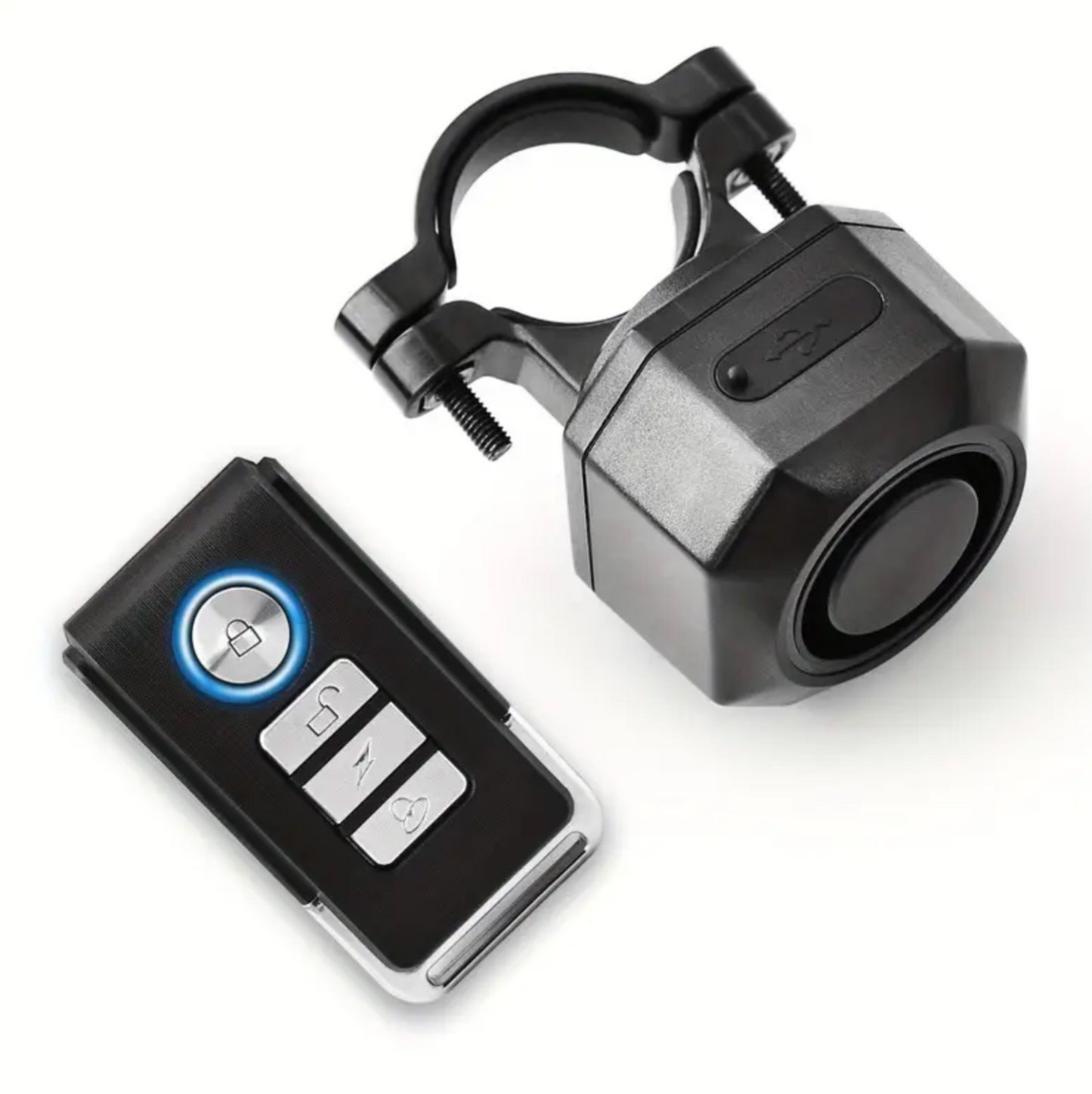 Bike Alarm USB Rechargeable with Mount